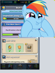 Size: 640x853 | Tagged: safe, derpibooru import, rainbow dash, pegasus, pony, clash royale, legendary king's chest, obligatory pony