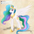 Size: 1000x1000 | Tagged: safe, artist:thunder chaser, princess celestia, alicorn, pony, crown, female, horn, mare, multicolored mane, multicolored tail, solo, white coat, white wings, wings