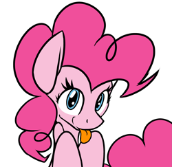 Size: 2725x2652 | Tagged: safe, artist:ralek, edit, editor:vb, pinkie pie, earth pony, pony, :p, cute, diapinkes, looking at you, simple background, smiling, solo, tongue out, transparent background, vector