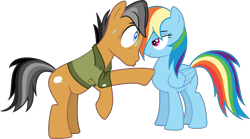 Size: 10771x6000 | Tagged: safe, artist:dusk2k, derpibooru import, quibble pants, rainbow dash, earth pony, pegasus, pony, stranger than fan fiction, .svg available, absurd resolution, bedroom eyes, female, male, mare, poking, simple background, stallion, transparent background, vector