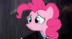 Size: 303x166 | Tagged: safe, artist:yellowdevil, pinkie pie, earth pony, pony, 1000 hours in gimp, david tennant, rain, sad, solo