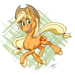 Size: 1024x1024 | Tagged: safe, artist:ishtardragon, applejack, earth pony, pony, female, mare, solo, unshorn fetlocks