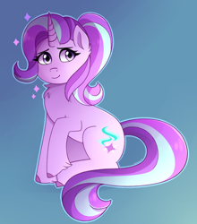 Size: 2286x2598 | Tagged: safe, artist:emera33, starlight glimmer, pony, unicorn, cute, female, glimmerbetes, mare, simple background, smiling, solo, unshorn fetlocks