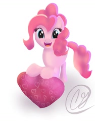 Size: 774x1032 | Tagged: safe, artist:php38, pinkie pie, earth pony, pony, female, heart, mare, pink coat, pink mane, solo