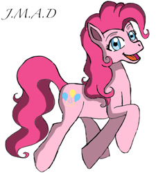 Size: 600x631 | Tagged: safe, artist:maggiesheartlove, pinkie pie, earth pony, pony, female, mare, simple background, solo, white background