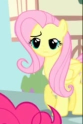 Size: 640x960 | Tagged: safe, screencap, fluttershy, pegasus, pony, female, looking at you, mare, pink mane, yellow coat