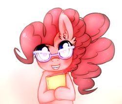 Size: 1680x1440 | Tagged: safe, artist:toroitimu, pinkie pie, earth pony, pony, adorkable, book, braces, cute, diapinkes, dork, glasses, nerd, nerd pony, solo