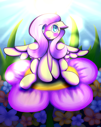 Size: 3900x4917 | Tagged: safe, artist:wendy-the-creeper, fluttershy, pegasus, pony, female, flower, mare, solo