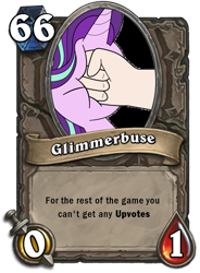 Size: 1348x1830 | Tagged: safe, starlight glimmer, pony, unicorn, abuse, card, downvote bait, drama, fact, glimmerbuse, hearthstone, op is a cuck, op is trying to start shit, punch, starlight drama, truth, warcraft
