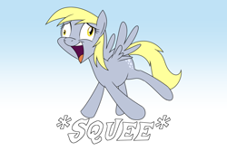 Size: 2400x1600 | Tagged: safe, artist:mofetafrombrooklyn, derpy hooves, pegasus, pony, slice of life (episode), cute, derpabetes, female, flying, mare, solo, squee