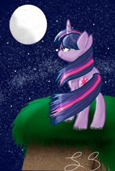 Size: 714x1054 | Tagged: safe, artist:some-pegasister, derpibooru import, twilight sparkle, moon, solo