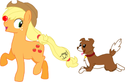 Size: 1577x1032 | Tagged: safe, artist:awkwardly-handsome, applejack, winona, earth pony, pony, ball, female, mare