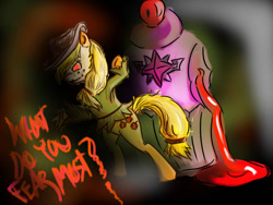 Size: 900x675 | Tagged: safe, artist:mysterious44, applejack, earth pony, pony, batman, crossover, parody, scarecrow