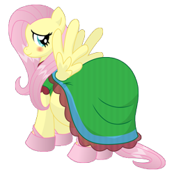 Size: 10500x10500 | Tagged: safe, artist:xniclord789x, fluttershy, pegasus, pony, absurd resolution, blushing, clothes, dress, looking at you, preggoshy, pregnant, simple background, solo, transparent background