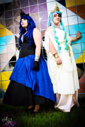 Size: 3840x5760 | Tagged: safe, princess celestia, princess luna, human, cosplay, irl, irl human, photo