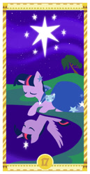 Size: 400x775 | Tagged: safe, artist:janeesper, derpibooru import, twilight sparkle, twilight sparkle (alicorn), unicorn twilight, alicorn, pony, unicorn, clothes, dress, female, gala dress, mare, solo, tarot card, the star