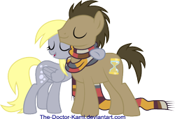 Size: 640x439 | Tagged: safe, artist:the-doctor-kami, derpy hooves, doctor whooves, pony, slice of life (episode), clothes, fourth doctor's scarf, male, scarf, simple background, stallion, tom baker's scarf, transparent background, vector