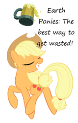 Size: 448x704 | Tagged: safe, applejack, earth pony, pony, cider, insane pony thread, solo, wasted