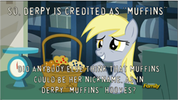 Size: 1502x848 | Tagged: safe, screencap, derpy hooves, pegasus, pony, slice of life (episode), female, mare, muffin