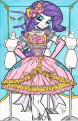 Size: 1024x1582 | Tagged: safe, artist:ponygoddess, part of a set, rarity, equestria girls, clothes, dress, lolita fashion, mannequin, solo