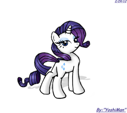 Size: 721x639 | Tagged: safe, artist:yoshiman1118, rarity, pony, unicorn, female, horn, mare, solo, white coat