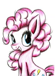 Size: 1024x1409 | Tagged: safe, artist:kobra333, pinkie pie, earth pony, pony, female, mare, pink coat, pink mane, solo, traditional art