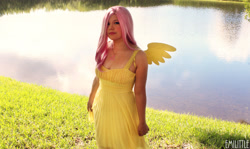 Size: 2199x1310 | Tagged: safe, artist:emmitz, fluttershy, human, cosplay, irl, irl human, photo, solo