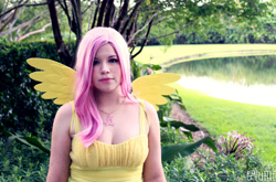 Size: 1833x1208 | Tagged: safe, artist:emmitz, fluttershy, human, cosplay, irl, irl human, photo, solo