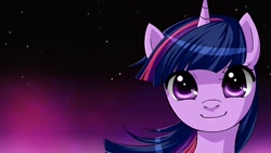 Size: 1366x768 | Tagged: safe, artist:princesssilverglow, derpibooru import, twilight sparkle, pony, unicorn, female, horn, mare, purple coat, purple mane, solo