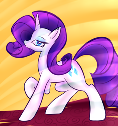 Size: 1600x1700 | Tagged: safe, artist:nessacity, rarity, pony, unicorn, female, mare, purple mane, raised leg, solo, white coat