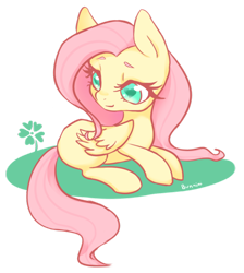 Size: 600x669 | Tagged: safe, artist:bunnini, fluttershy, pegasus, pony, female, mare, pink mane, solo, yellow coat