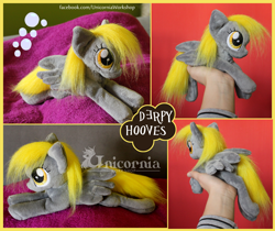 Size: 1200x1007 | Tagged: safe, artist:unicornia-workshop, derpy hooves, pegasus, pony, beanie (plushie), female, floppy, irl, mare, photo, plushie