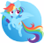 Size: 4000x3845 | Tagged: safe, artist:belka-sempai, derpibooru import, rainbow dash, pegasus, pony, cute, cutie mark, dashabetes, female, hooves, lineless, looking away, looking up, mare, simple background, smiling, solo, spread wings, transparent background, wings