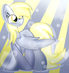 Size: 1800x1900 | Tagged: safe, artist:catavenger, derpy hooves, pegasus, pony, bubble, female, mare, solo