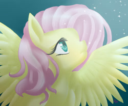 Size: 1800x1500 | Tagged: safe, artist:rainbowjune, fluttershy, pegasus, pony, female, mare, pink mane, solo, yellow coat