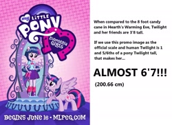 Size: 2104x1530 | Tagged: safe, derpibooru import, edit, twilight sparkle, twilight sparkle (alicorn), alicorn, equestria girls, equestria girls (movie), magic mirror, mirror, observation, overthinking it, promo, scale, size comparison, text