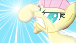 Size: 1920x1080 | Tagged: safe, artist:gray-gold, artist:karl97, edit, fluttershy, pegasus, pony, angry, dive, lens flare, reference, smile hd, solo, vector, wallpaper, wallpaper edit