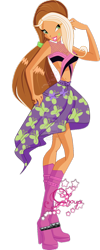 Size: 566x1410 | Tagged: safe, artist:choupi-roxy, fluttershy, equestria girls, rainbow rocks, belly button, clothes, crossover, cutie mark, flora, flora (winx club), midriff, rainbow s.r.l, solo, winx club