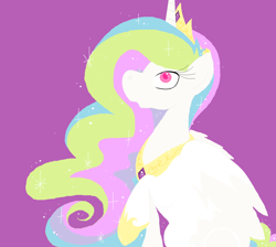 Size: 1024x916 | Tagged: safe, artist:ponycouplemaker, princess celestia, alicorn, pony, crown, female, horn, mare, multicolored mane, multicolored tail, solo, white coat, white wings, wings