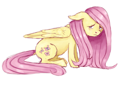 Size: 1440x971 | Tagged: safe, artist:6ghost, fluttershy, pegasus, pony, crying, female, mare, solo