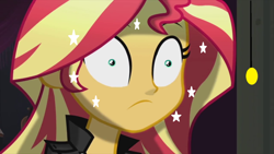 Size: 1024x576 | Tagged: safe, edit, edited screencap, screencap, sunset shimmer, equestria girls, 1000 hours in ms paint, coin, hypnosis, hypnotized, ms paint, obligatory pony, shrunken pupils, stars