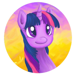 Size: 800x800 | Tagged: safe, artist:angelicmodivation, derpibooru import, twilight sparkle, bust, portrait, solo