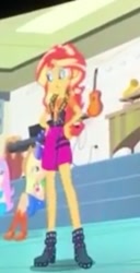 Size: 279x546 | Tagged: safe, screencap, applejack, fluttershy, sunset shimmer, better together, equestria girls, overpowered (equestria girls), boots, clothes, cropped, geode of empathy, geode of super strength, jacket, offscreen character, shoes, skirt