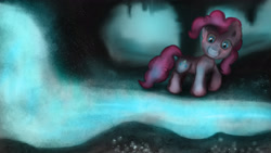 Size: 2560x1440 | Tagged: safe, artist:fuzzyfox11, pinkie pie, earth pony, pony, detailed background, female, mare, solo