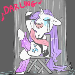Size: 400x400 | Tagged: safe, artist:mt, rarity, pony, unicorn, clothes, darling, flashdance, leotard, running makeup, solo