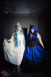 Size: 3840x5760 | Tagged: safe, princess celestia, princess luna, human, cosplay, irl, irl human, photo