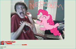 Size: 500x323 | Tagged: safe, pinkie pie, human, derp, irl, photo, wtf