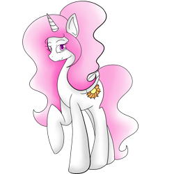 Size: 900x900 | Tagged: safe, artist:xxloveistheanswerxx, princess celestia, alicorn, pony, pink mane, pink-mane celestia, raised hoof, solo