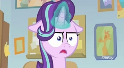 Size: 1656x917 | Tagged: safe, screencap, starlight glimmer, pony, unicorn, marks for effort, faic, female, floppy ears, frown, glare, glowing horn, i mean i see, mare, open mouth, solo, wide eyes