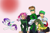 Size: 900x600 | Tagged: safe, artist:エルオーギン, rarity, pony, unicorn, crossover, green lantern, hal jordan, jojo's bizarre adventure, noriaki kakyoin, pixiv, puella magi madoka magica, seto kaiba, shizuki hitomi, yu-gi-oh!, yugioh season 0